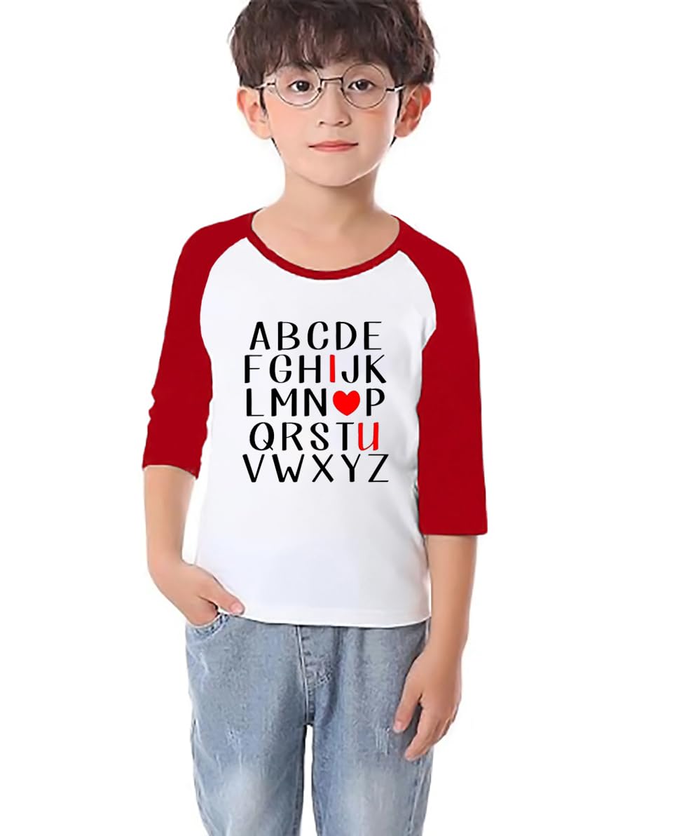 Future Ladies Man Current Mama'S Boy Raglan T-Shirt Toddler Boy Valentine'S Day 3/4 Sleeve Top Spring Cotton Outfit (3-4T, Red4)