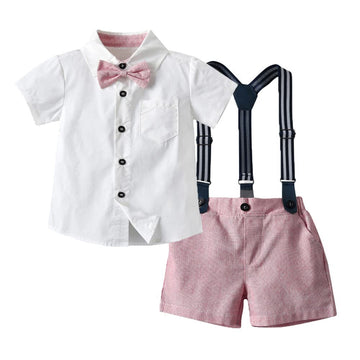 Baptism Christening Outfits For Boys Baby Clothes Sets Toddler Boy Outfits Gentleman Suits Bow Tie Shirts Suspenders Shorts Birt
