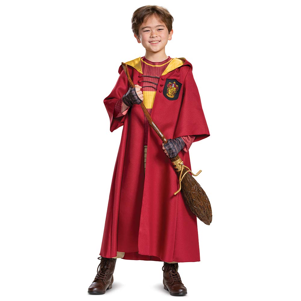 Harry Potter Quidditch Gryffindor Deluxe Children'S Costume, Red & Gold, Kids Size Medium (7-8)