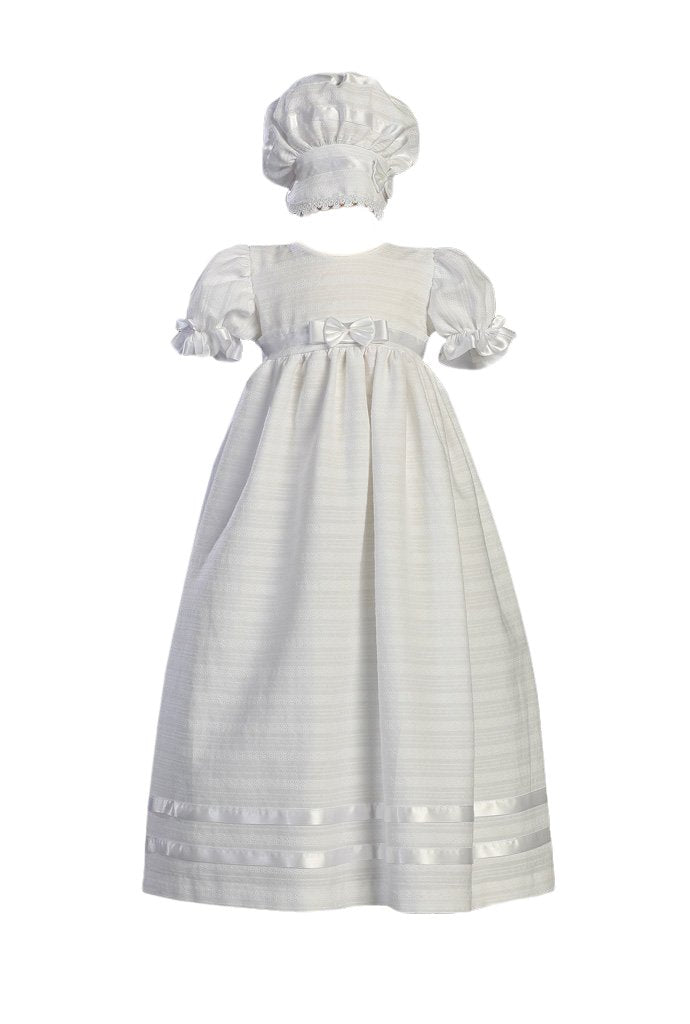 Swea Pea & Lilli Long Cotton Embroidered Christening Baptism Gown - Size M (6-12 Months) White