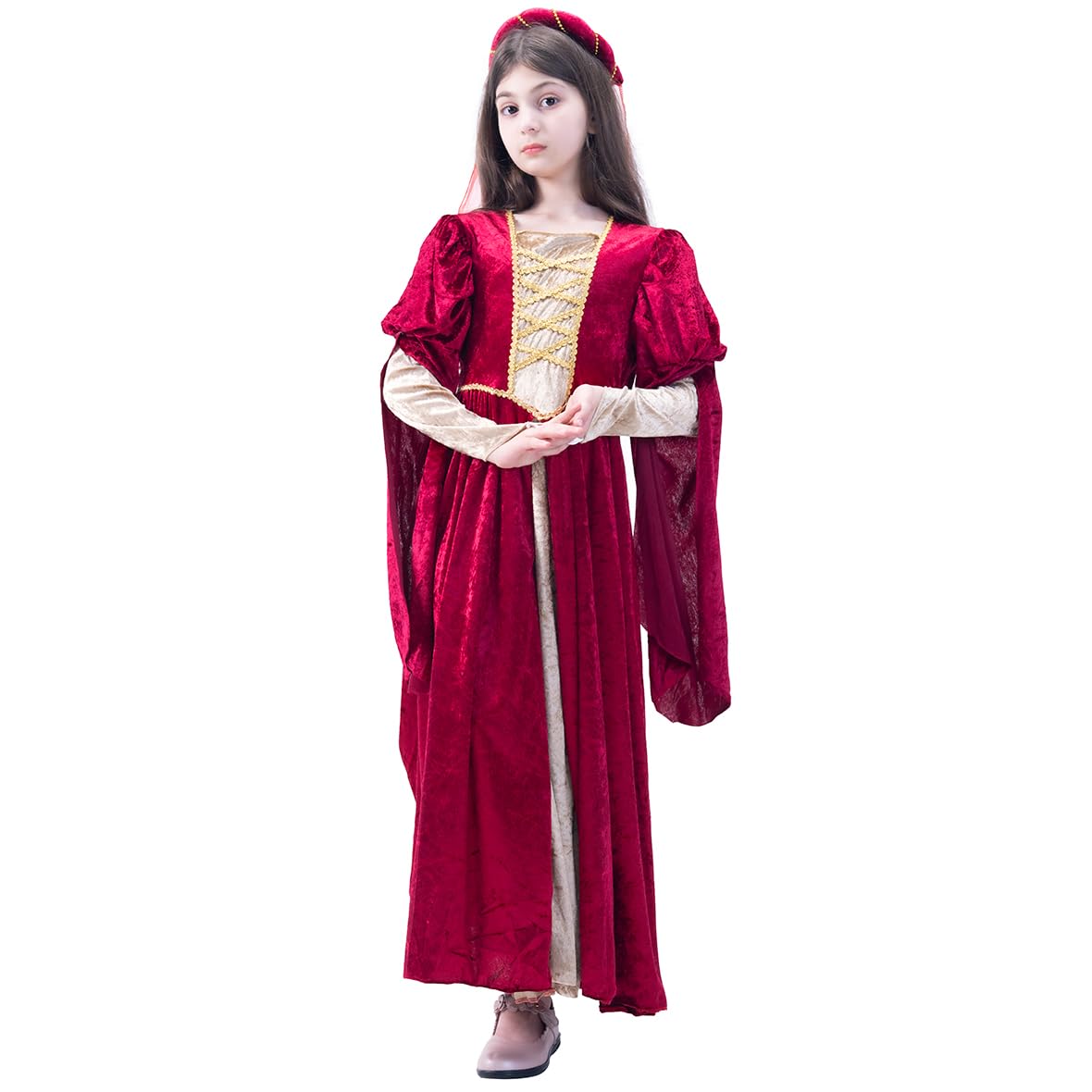 Pgond Girl'S Renaissance Halloween Fancy Dress Medieval Costume (L-10-12)