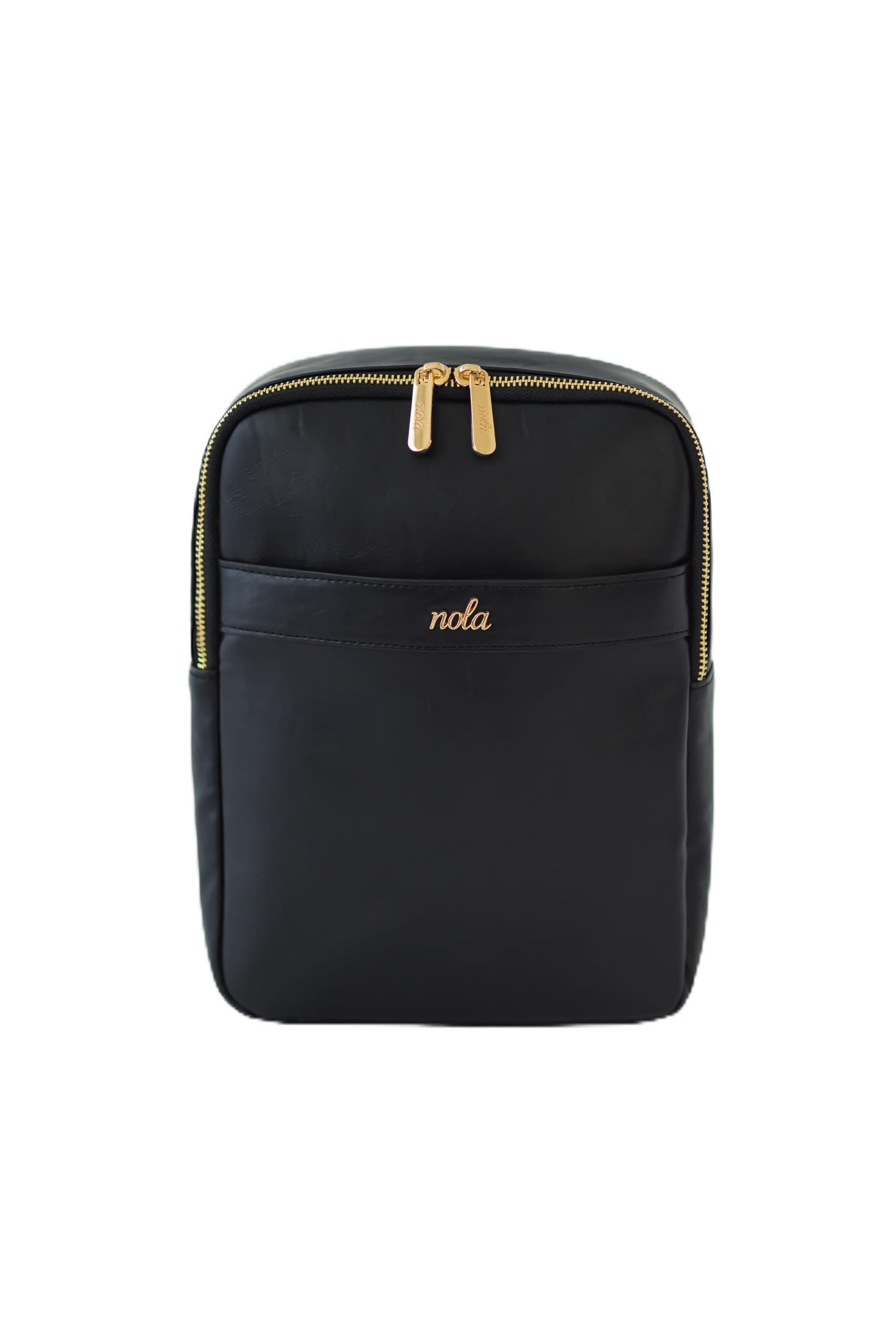 nola Diaper Bag - Backpack or Crossbody Baby Bag with Organized Storage (Onyx)