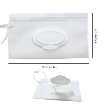 Baixikly 2 Pcs Baby Wipes Dispenser Reusable Wipes Pouch, Baby Wipe Holder Containers Transparent Wipe Carrying Pouches Cases Fo