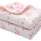 Syga 110 Cm Baby Swaddle Reversible Blanket 6 Layer Muslin 100% Cotton Stroller Cover Receiving Blankets_Crownpink