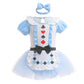 Hihcbf Baby Girls Christmas Halloween Costume Alice In Wonderland Princess Birthday Bodysuit Romper Tutu Dress W/Headband