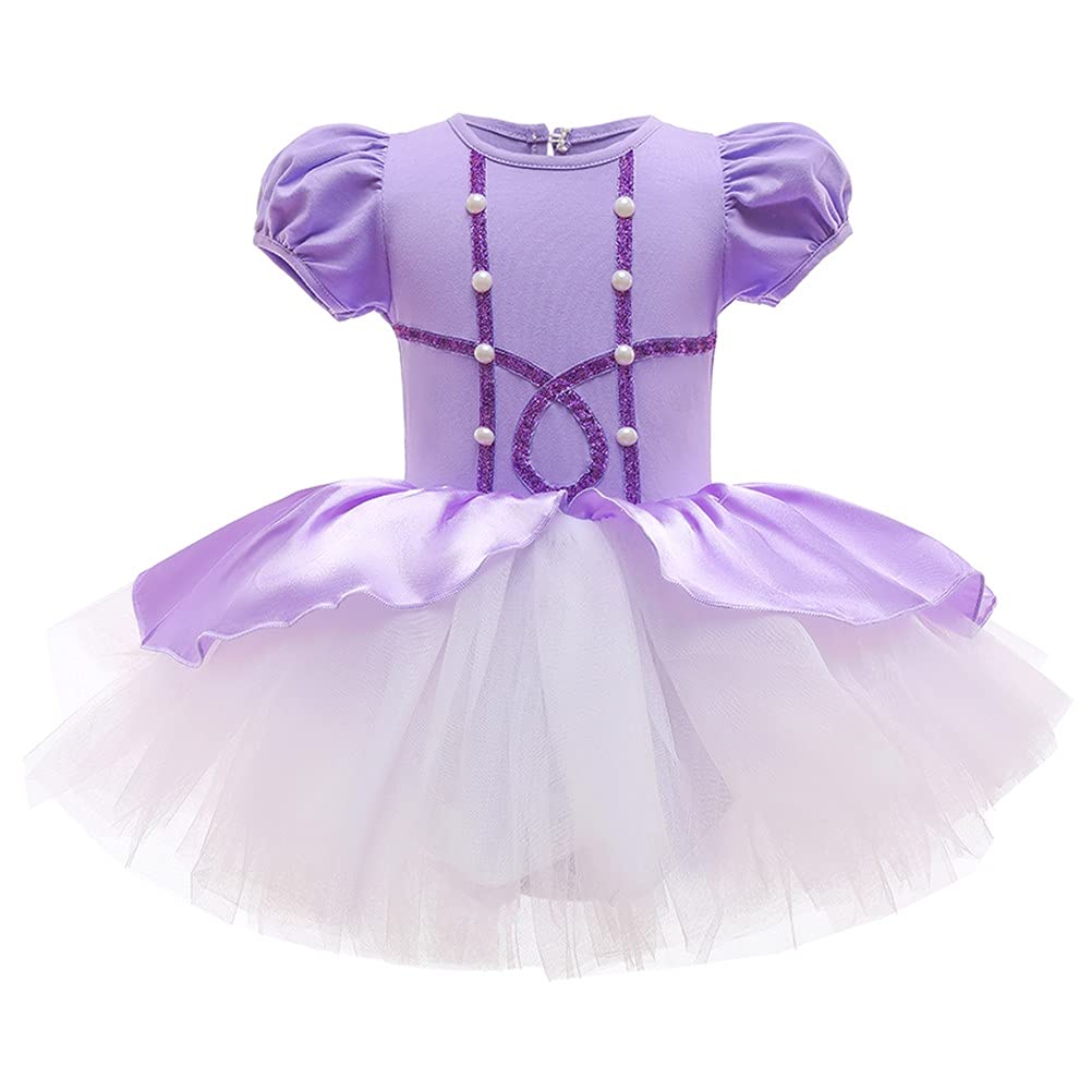 DYMCII Baby Girls Sofia Princess Ballet Dress Leotards Skirted Tutu Dancewear Halloween Christmas Party Fancy Costume 5-6T