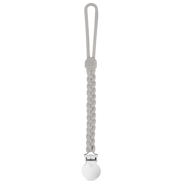 Ryan & Rose Cutie Clip Braiden Pacifier Clip - Braided Silicone (Slate)
