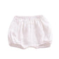 Looly Baby Bloomers Unisex Baby Girls Boys Cotton Linen Blend Shorts (100, White)