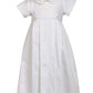 Swea Pea & Lilli 2-Piece 100% Cotton White Weaved Romper With Detachable Gown, 3-6 Month (8-12 Lbs)