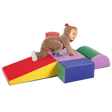 Kinder King Climb And Crawl Activity Play Set, 5-Piece Soft Foam Block For Climbing, Crawling And Sliding, Indoor Climber For To