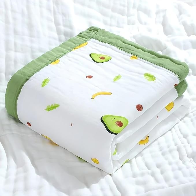 DEERGH ENTERPRISE 6 Layer Muslin Baby Blanket for Newborn (05 Years) | 6 Layer 100% Cotton Baby Blanket 110x110 cm | Soft Breat