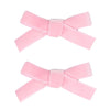 Cute 3.2' Pink Assorted Velvet Bow Hair Clips For Baby Girls, Toddlers, Kids, And Teens - 2 Pack