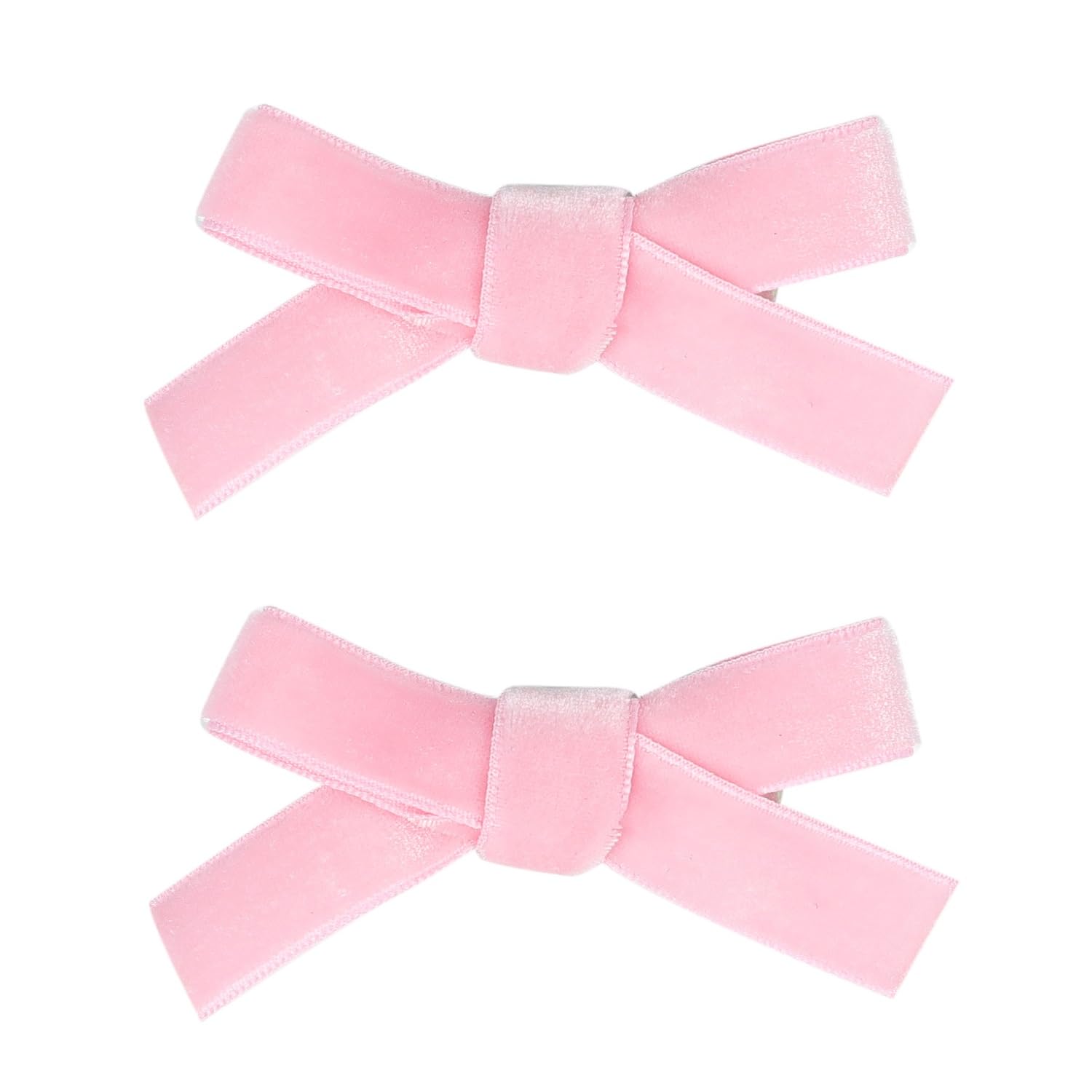 Cute 3.2' Pink Assorted Velvet Bow Hair Clips For Baby Girls, Toddlers, Kids, And Teens - 2 Pack