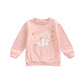 Toddler Baby Halloween Outfit Girl Boy Crewneck Sweatshirt Long Sleeve Letter Pullover Sweater Cute Fall Clothes (Spooky Pink,18