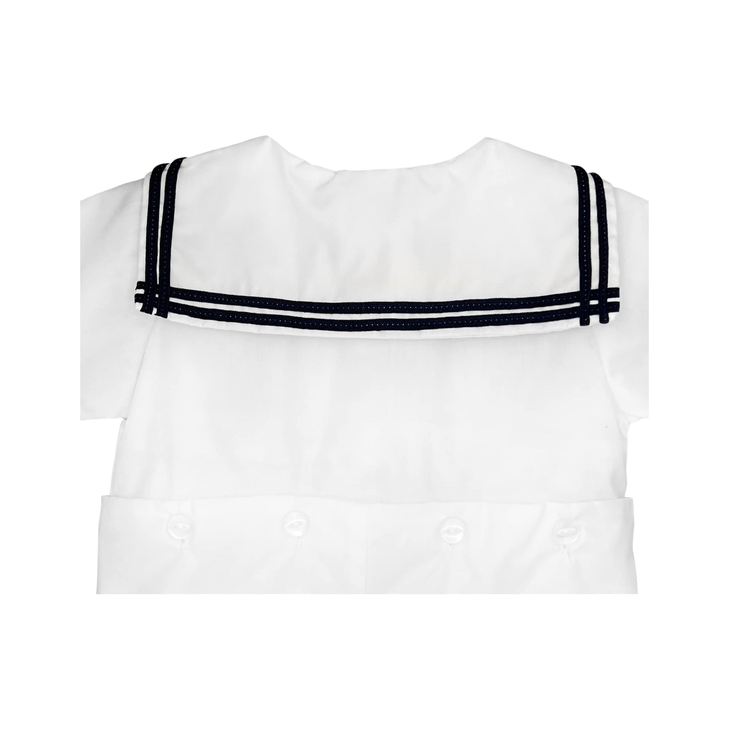 Petit Ami Baby Boys 2 Piece Nautical Bobby Suit With Collar, 6 Months, White