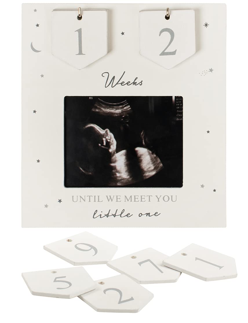Sonogram Picture Frame | Countdown Weeks | Keepsake Baby Ultrasound Frame | Great Gift For Expecting Parents | Nursery D  Cor |