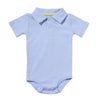 Teach Leanbh Baby Boys Pure Color Cotton Short Long Sleeve Polo Bodysuit 3-24 Months (Babu Blue, 18 Months)