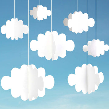 Ayfjovs 10 PCS 3D Cloud Decorations - White Hanging Clouds for Ceiling, Party Decorations, Ornaments, Wedding, Nursery, Children