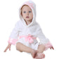 Baby Girl Bathrobe Wash Waddle Princess Crown Hooded Towel Terry Newborn Blankets Bath Robes 0 12 18 Month Ultra Absorbent (Whit