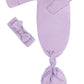 Newborn Baby Knotted Gown, Super Soft Silky Infant Long Sleeve Sleeper For Baby Girl And Boy Sleeping Bag With Hat Light Purple