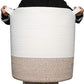 Mintwood Design 83L Extra Large 20X18 Inches Decorative Woven Cotton Rope Basket, Tall Laundry Basket Hamper, Blanket Basket For