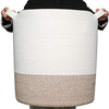 Mintwood Design 83L Extra Large 20X18 Inches Decorative Woven Cotton Rope Basket, Tall Laundry Basket Hamper, Blanket Basket For