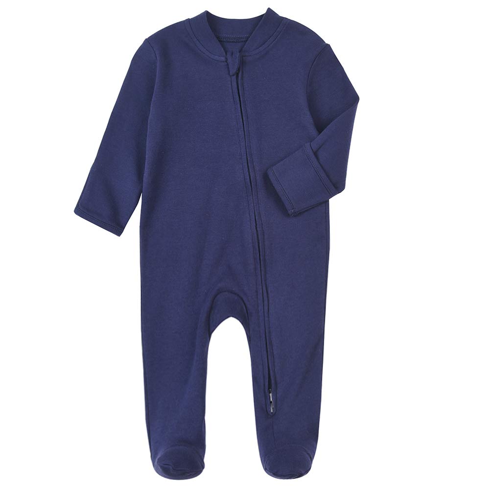Aablexema Baby Footie Pajamas With Mitten Cuffs - Unisex Infant Double Ways Zipp WBBAPB08NW35XCC