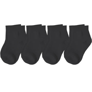 Judanzy 4 Pack Ankle Socks With Arch Support For Babies, Toddlers & Kids Ages 0-8 Years (4-6 Years, Black)