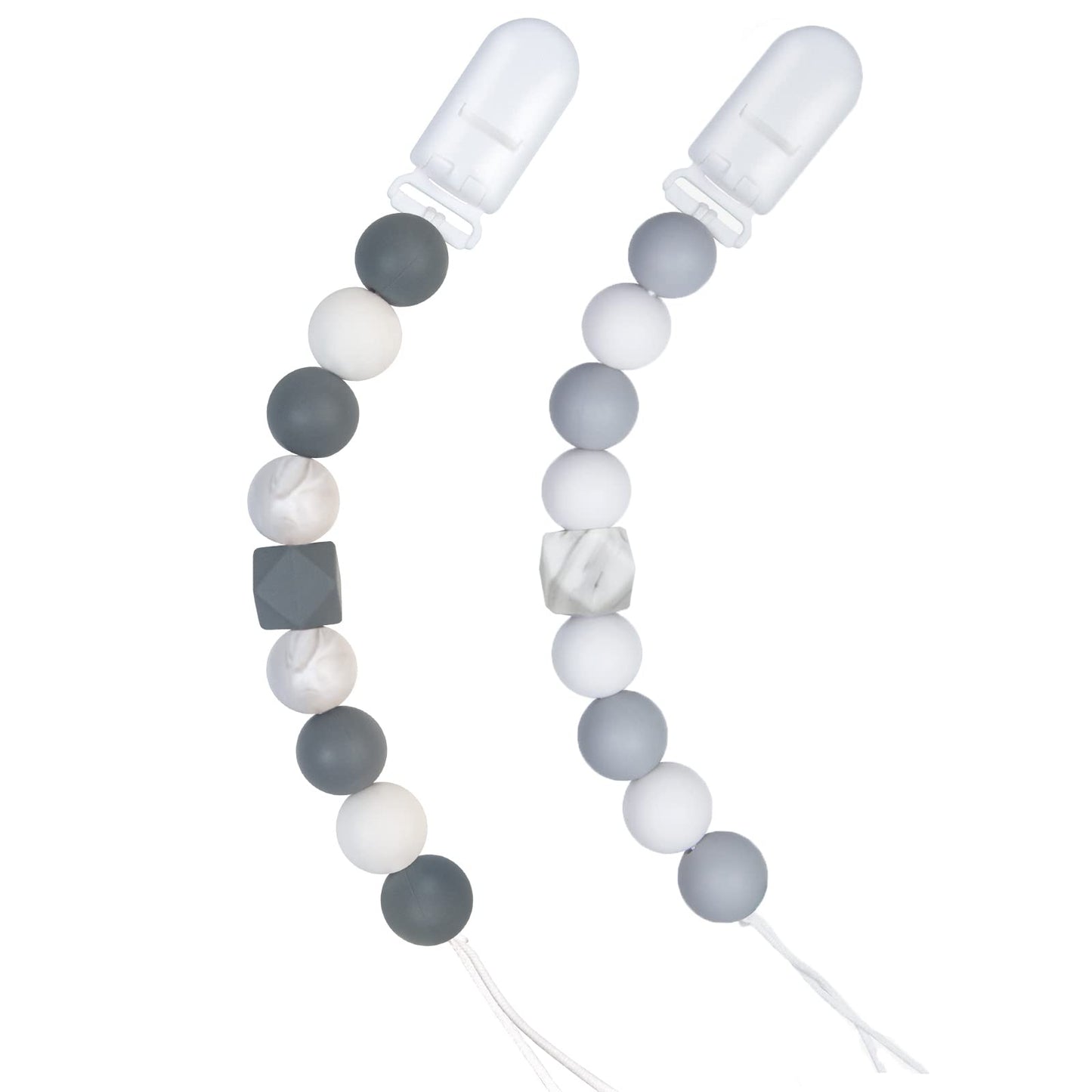 Pacifier Clips For Baby Boys Girls (Grey)