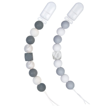 Pacifier Clips For Baby Boys Girls (Grey)