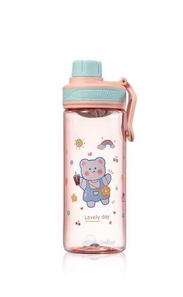 FunBlast Cartoon Water Bottle for Kids, 550 ml BPA Free, AntiLeak for Boys/Girls (550 Milliliters)  Polypropylene & Polycarbon