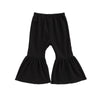 Toddler Bell Bottoms Baby Girls Ruffle Leggings Bell-Bottomed Flare Pants Trousers (I-Black, 5-6T)