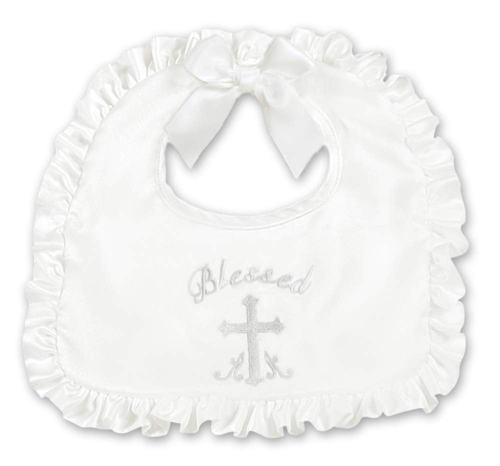 Bearington Baby Blessings Boys Christening and Baptism Bib, 10 x 10