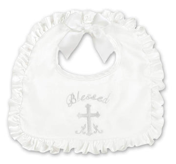 Bearington Baby Blessings Boys Christening and Baptism Bib, 10 x 10