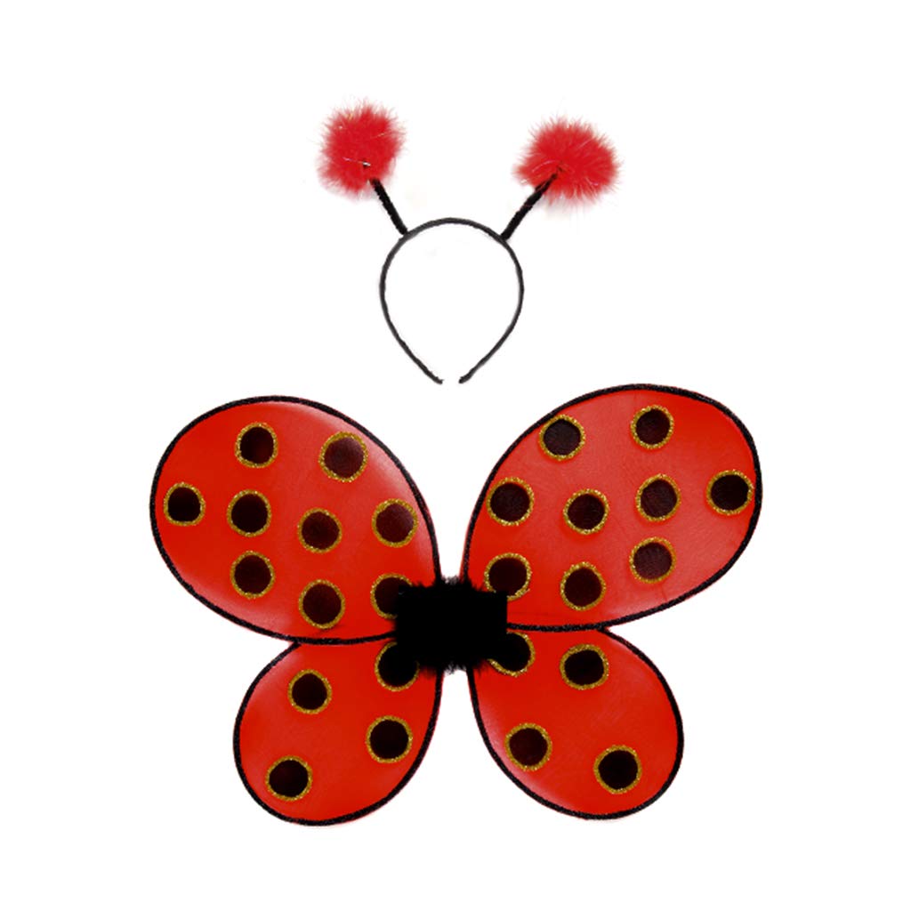 Creative Education Of Canada Great Pretenders Ladybug Wings With Headband, Red/Black (One Size)