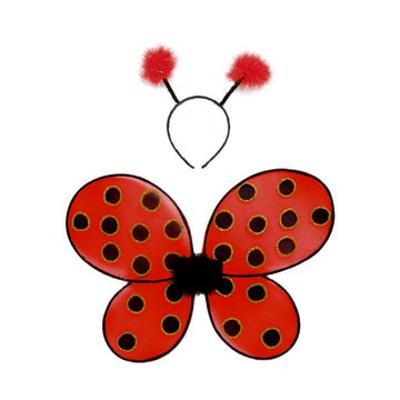 Creative Education Of Canada Great Pretenders Ladybug Wings With Headband, Red/Black (One Size)