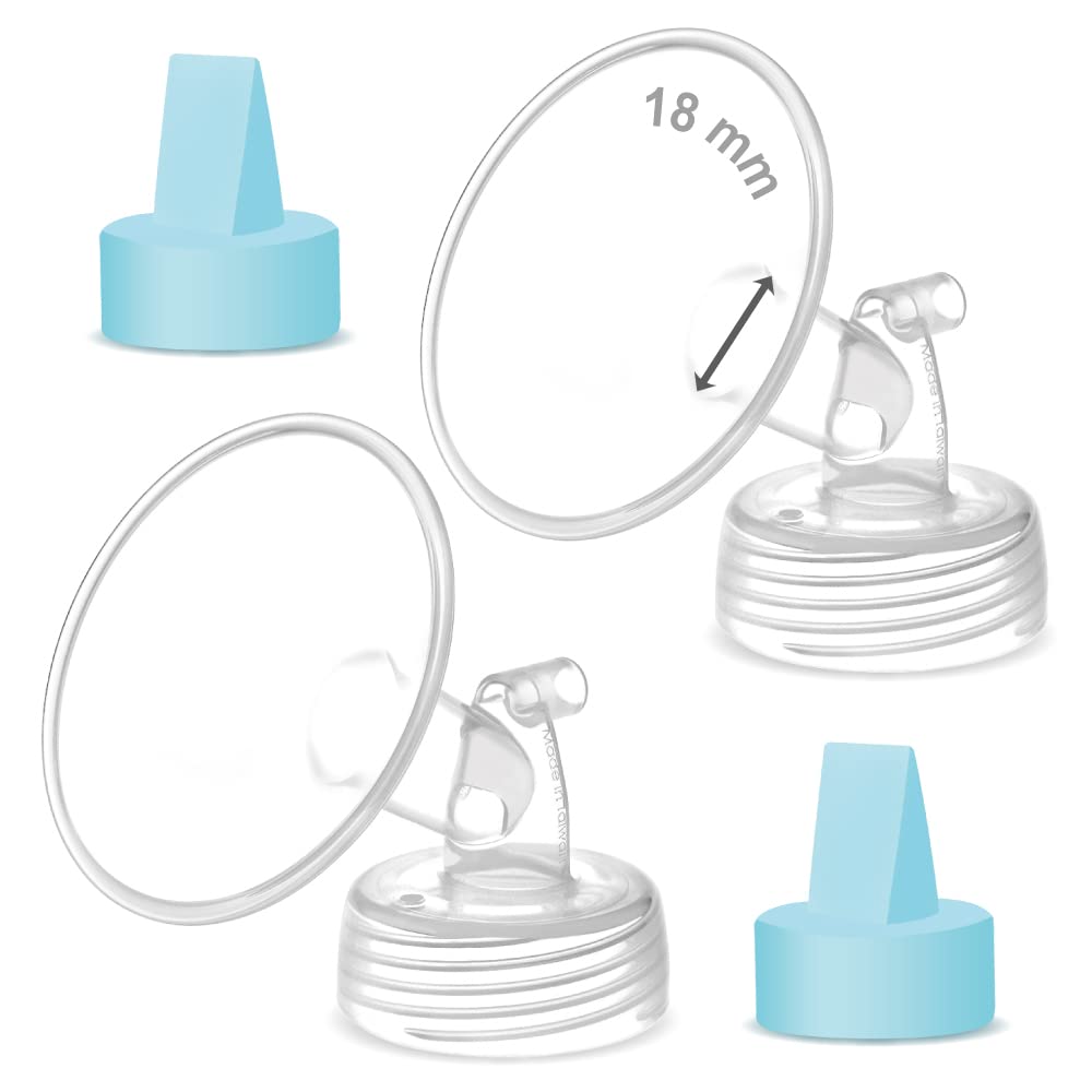 Maymom Pump Part Compatible with Spectra Ameda Luna Pumps, Inc Wide Mouth 18mm Flange Blue Duckbill Valve; Not Original Spectra 