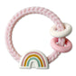 Itzy Ritzy Silicone Teether with Rattle; Rattle Teether Features Rattle Sound, Two Silicone Teething Rings and Raised Texture to