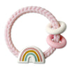 Itzy Ritzy Silicone Teether with Rattle; Rattle Teether Features Rattle Sound, Two Silicone Teething Rings and Raised Texture to