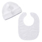 Estamico Baby Boys Christening Bib And Hat With Embroidered Cross Newborn Infant Baptism Outfit Gifts, 3-6 Months