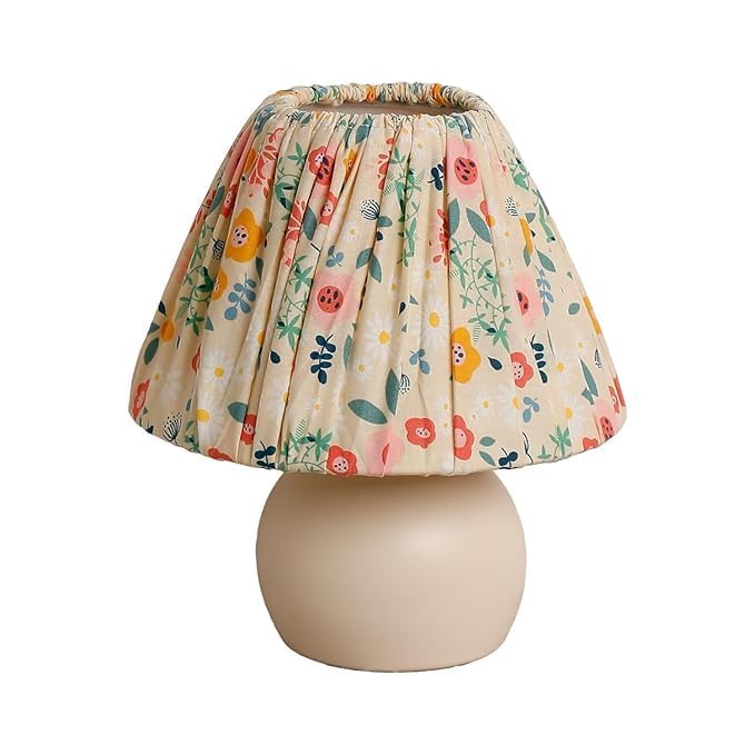 Kuber Industries Aesthetic Bedroom Lamp For Side Table | Office & Desk Table Lamp For Living Room And Home Decor With Ceramic Ba