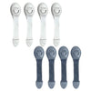 Kiddough Furniture Safety Locks For Kids  Pack Of 4 Grey + 4 White Locks, Child Safety Locks For Drawers, Cabinets, Fridge, Cup
