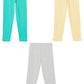 Max Girls Solid Leggings with Scalloped Hem  Pack of 3 (23Y) Multicolour