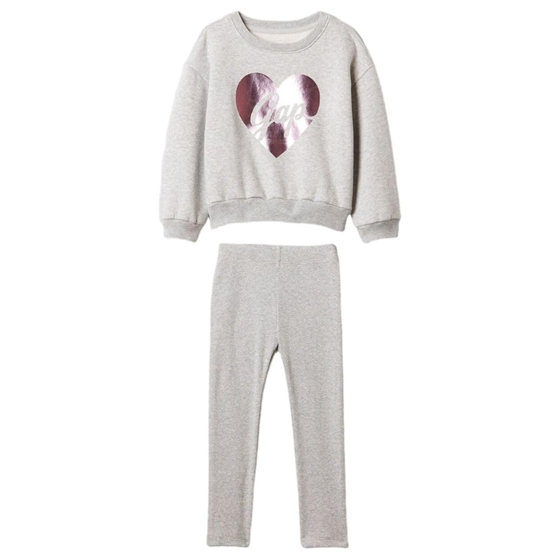 Gap Kids Infants Heathered Sweatshirt And Track Pants Set, Grey,1824M