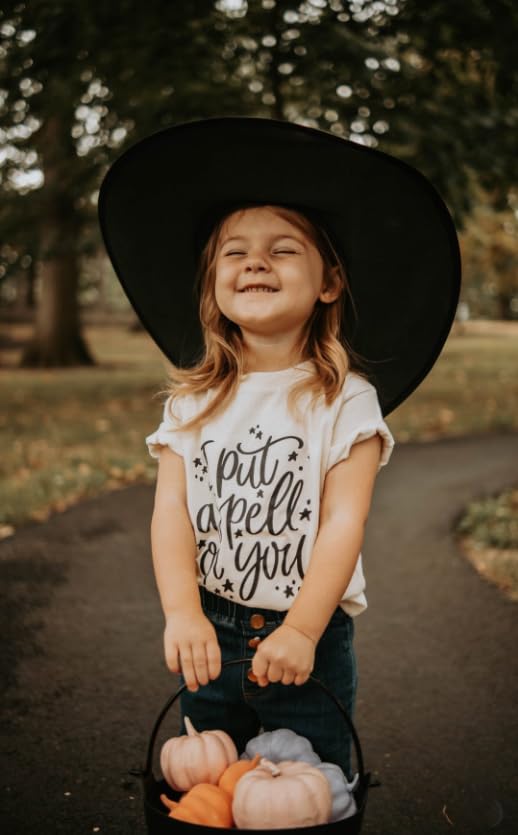 Wallarenear Toddler Kids Sweatshirts Halloween Outfits Letter Print Long Sleeve Shirt Crewneck Pullover Fall Sweater Clothes (Cr