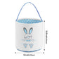 Waarms 2 Pack Easter Bunny Basket Bags For Kids, Canvas Cotton Personalized Egg Basket Hunt Bags Cute Rabbit Print Buckets For E