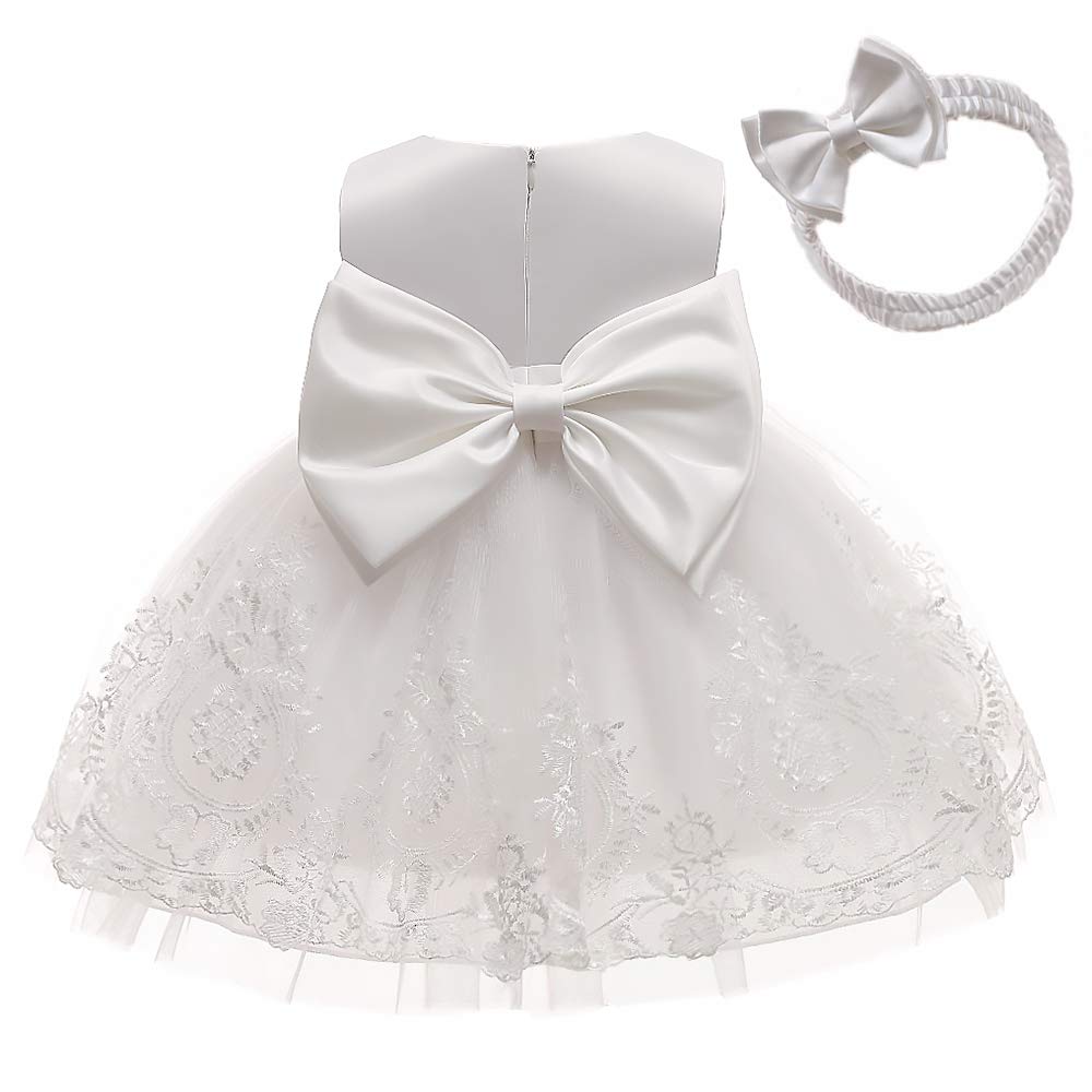 Cmmchaah Little Girls Christmas Dresses Kids Toddler Formal Easter Ball Gown Birthday Pageant Party Dress (White,100)