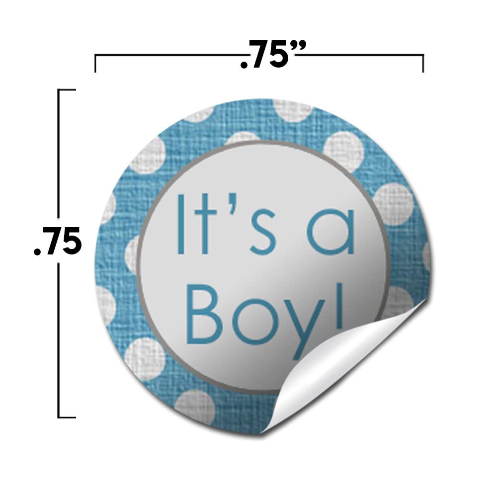 New Little Peanut Elephant Boy Baby Sprinkle Baby Shower Kiss Sticker Labels, 300 Party Circle Stickers Sized 0.75