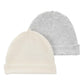 Carters Baby 2-Pack Caps (Ivory/Grey, 0-3 Months)