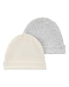 Carters Baby 2-Pack Caps (Ivory/Grey, 0-3 Months)